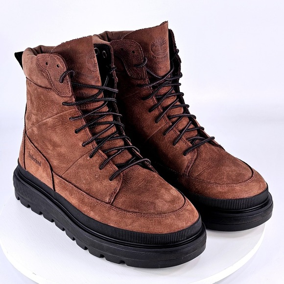 Timberland Shoes - Timberland Greyfield Waterproof Boots Brown Leather Platform A2KE4 Womens 7